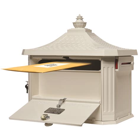 white post mounted locking mailboxes